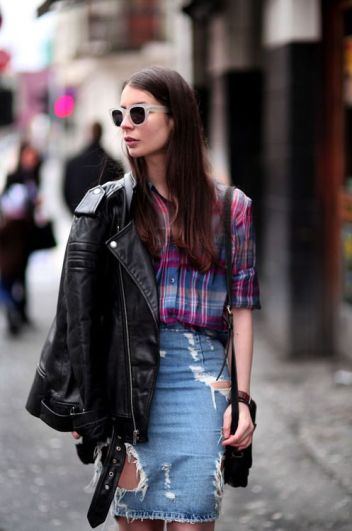 Street Fashion | Street Peeper | Global Street Fashion and Street Style - denim skirt